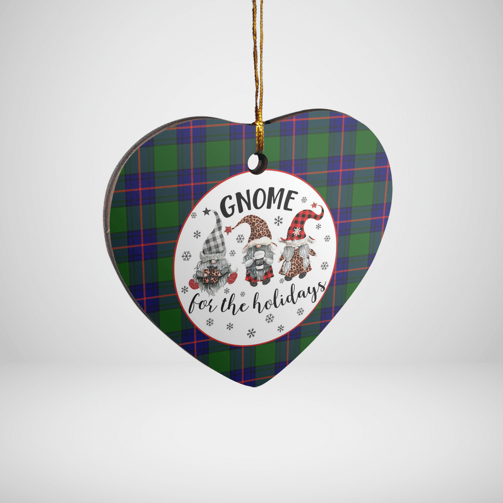 Clan Shaw Modern Tartan Tartan Crest Gnome Heart Ceramic Ornament PE65 Shaw Modern Tartan Tartan Christmas