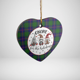 Clan Shaw Modern Tartan Tartan Crest Gnome Heart Ceramic Ornament PE65 Shaw Modern Tartan Tartan Christmas