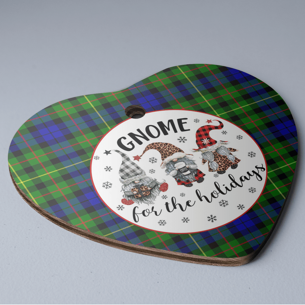 Clan Rollo Tartan Tartan Crest Gnome Heart Ceramic Ornament PV76 Rollo Tartan Tartan Christmas