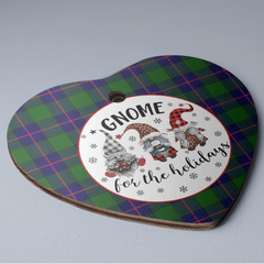 Clan Shaw Modern Tartan Tartan Crest Gnome Heart Ceramic Ornament PE65 Shaw Modern Tartan Tartan Christmas