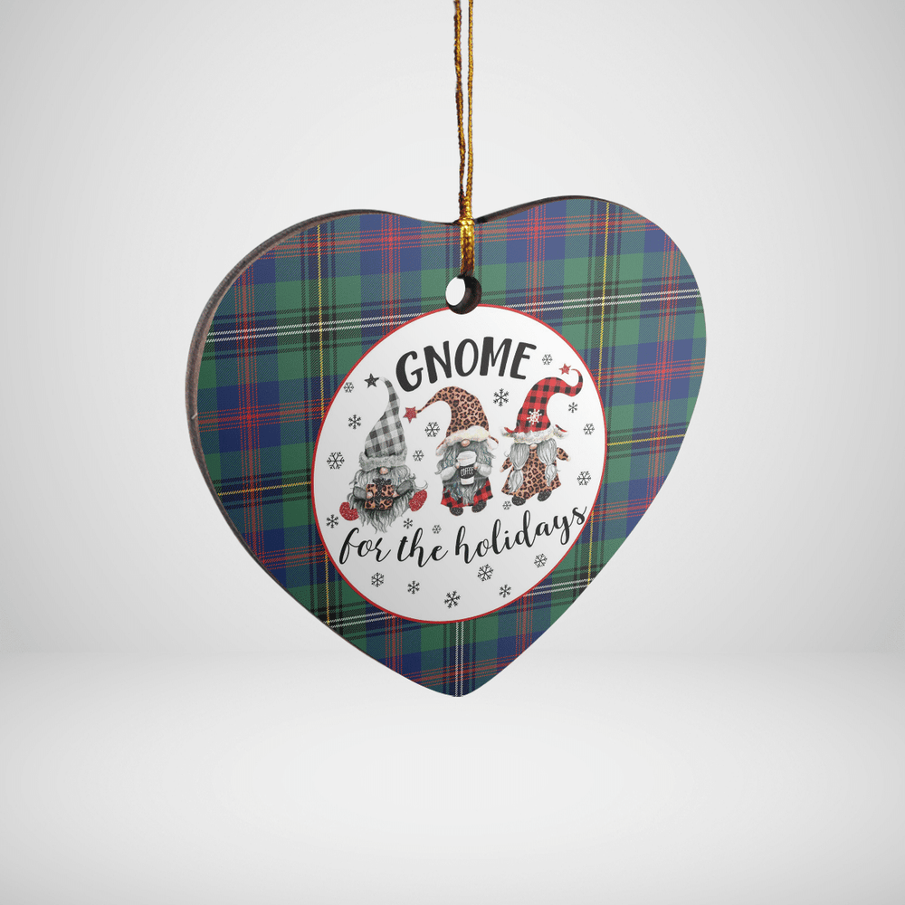 Clan Wood Modern Tartan Tartan Crest Gnome Heart Ceramic Ornament TS28 Wood Modern Tartan Tartan Christmas