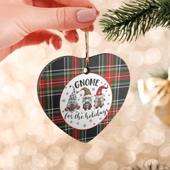 Clan Stewart Black Tartan Tartan Crest Gnome Heart Ceramic Ornament DJ56 Stewart Black Tartan Tartan Christmas