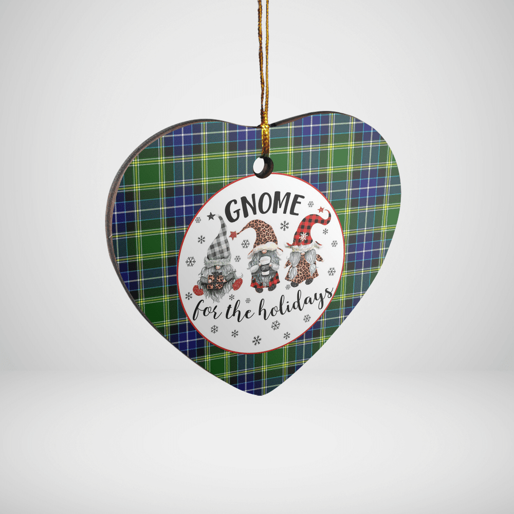 Clan MacKellar Tartan Tartan Crest Gnome Heart Ceramic Ornament FO10 MacKellar Tartan Tartan Christmas