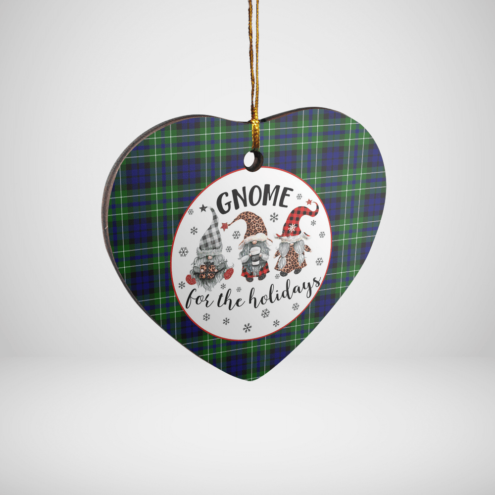 Clan MacNeil (of Colonsay) Tartan Tartan Crest Gnome Heart Ceramic Ornament PW66 MacNeil (of Colonsay) Tartan Tartan Christmas