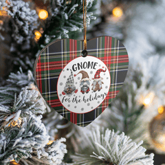 Clan Stewart Black Tartan Tartan Crest Gnome Heart Ceramic Ornament DJ56 Stewart Black Tartan Tartan Christmas