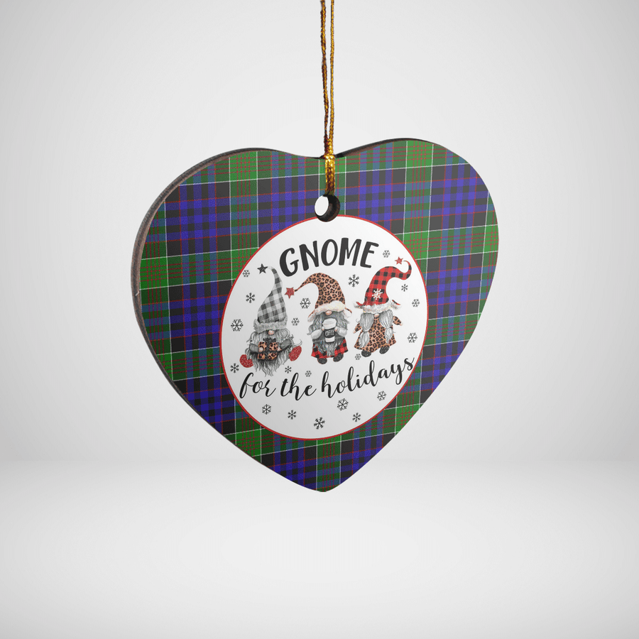 Clan Newman Tartan Tartan Crest Gnome Heart Ceramic Ornament MN74 Newman Tartan Tartan Christmas