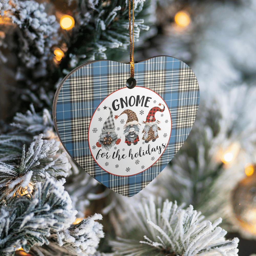Clan Napier Ancient Tartan Tartan Crest Gnome Heart Ceramic Ornament PX20 Napier Ancient Tartan Tartan Christmas