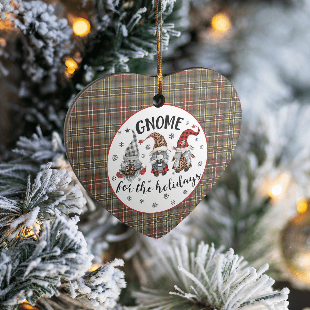 Clan Scott Green Weathered Tartan Tartan Crest Gnome Heart Ceramic Ornament GT10 Scott Green Weathered Tartan Tartan Christmas