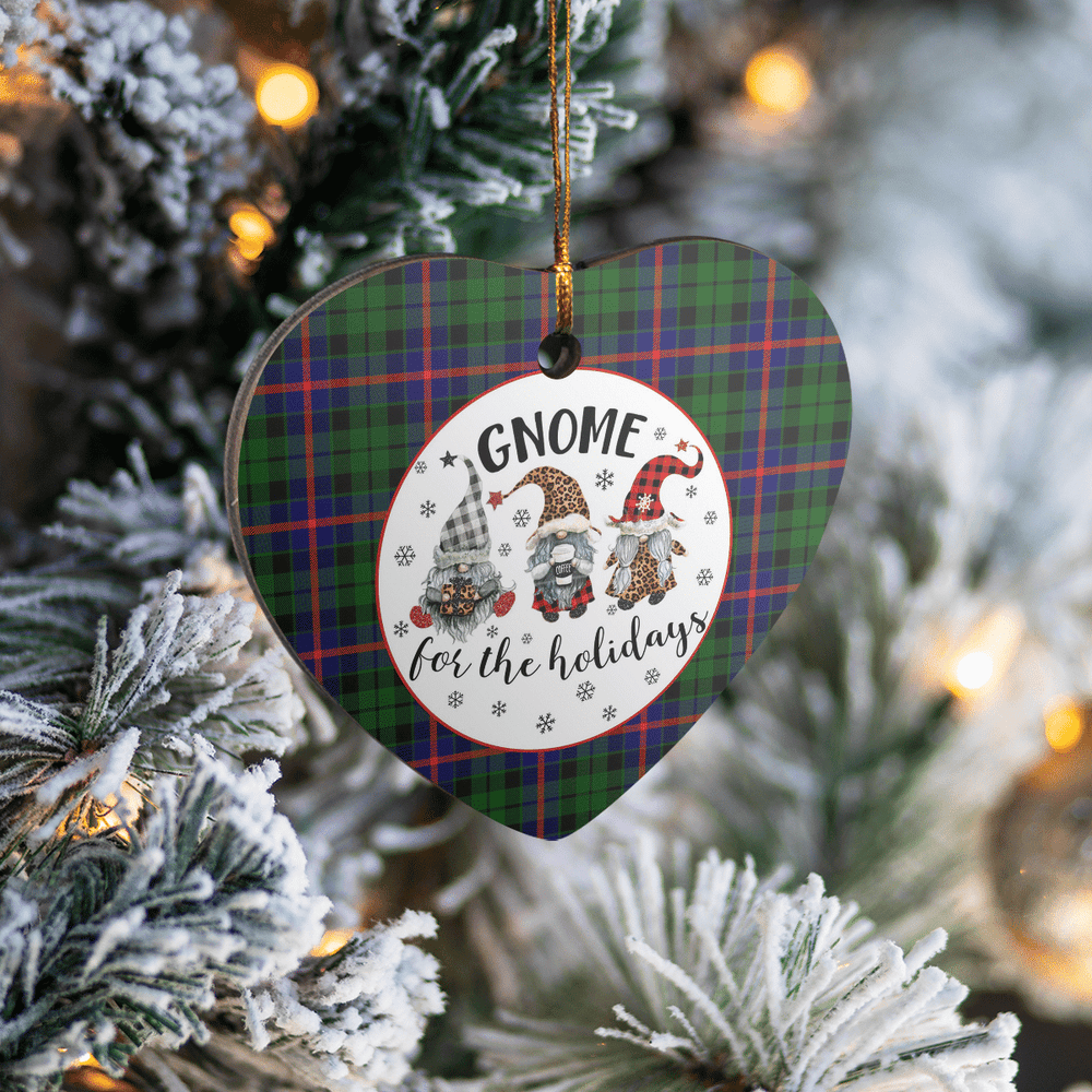 Clan Morrison Modern Tartan Tartan Crest Gnome Heart Ceramic Ornament KX30 Morrison Modern Tartan Tartan Christmas