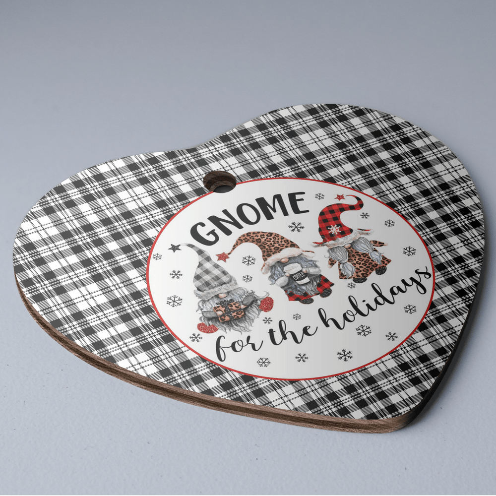 Clan Scott Black & White Modern Tartan Tartan Crest Gnome Heart Ceramic Ornament MB23 Scott Black & White Modern Tartan Tartan Christmas