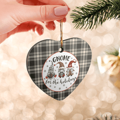 Clan Menzies Black & White Ancient Tartan Tartan Crest Gnome Heart Ceramic Ornament ZK41 Menzies Black & White Ancient Tartan Tartan Christmas