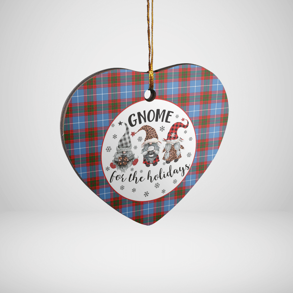 Clan Pennycook (Edinburgh) Tartan Tartan Crest Gnome Heart Ceramic Ornament KF40 Pennycook (Edinburgh) Tartan Tartan Christmas