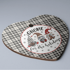 Clan Scott Black & White Ancient Tartan Tartan Crest Gnome Heart Ceramic Ornament HQ50 Scott Black & White Ancient Tartan Tartan Christmas