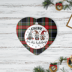 Clan Stewart Black Tartan Tartan Crest Gnome Heart Ceramic Ornament DJ56 Stewart Black Tartan Tartan Christmas