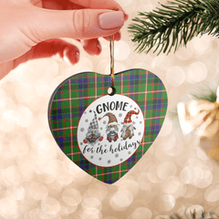 Clan Reid Green Tartan Tartan Crest Gnome Heart Ceramic Ornament VU54 Reid Green Tartan Tartan Christmas