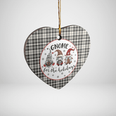 Clan Scott Black & White Ancient Tartan Tartan Crest Gnome Heart Ceramic Ornament HQ50 Scott Black & White Ancient Tartan Tartan Christmas