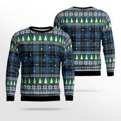 Clan Clergy Blue Tartan Christmas Ugly Sweater VQ26 Clergy Blue Tartan Tartan Ugly Sweater