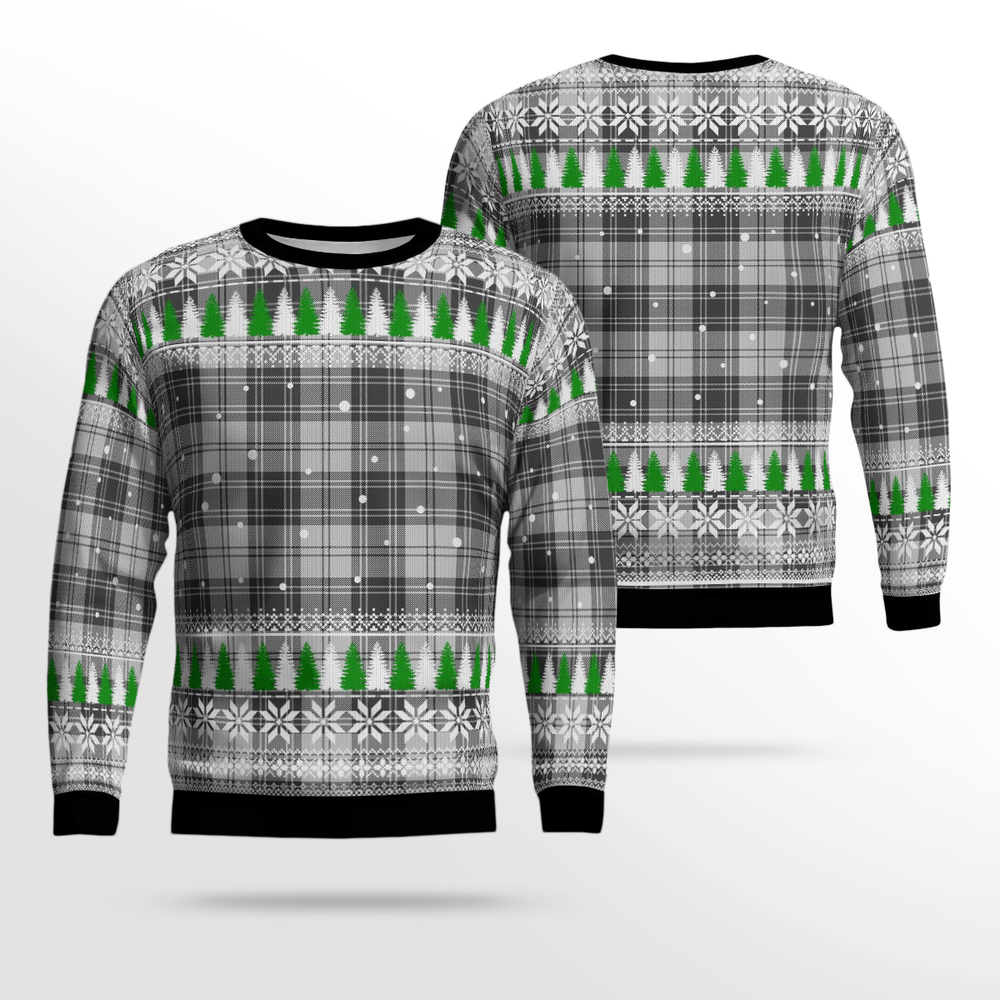 Clan Douglas Grey Modern Tartan Christmas Ugly Sweater HR72 Douglas Grey Modern Tartan Tartan Ugly Sweater
