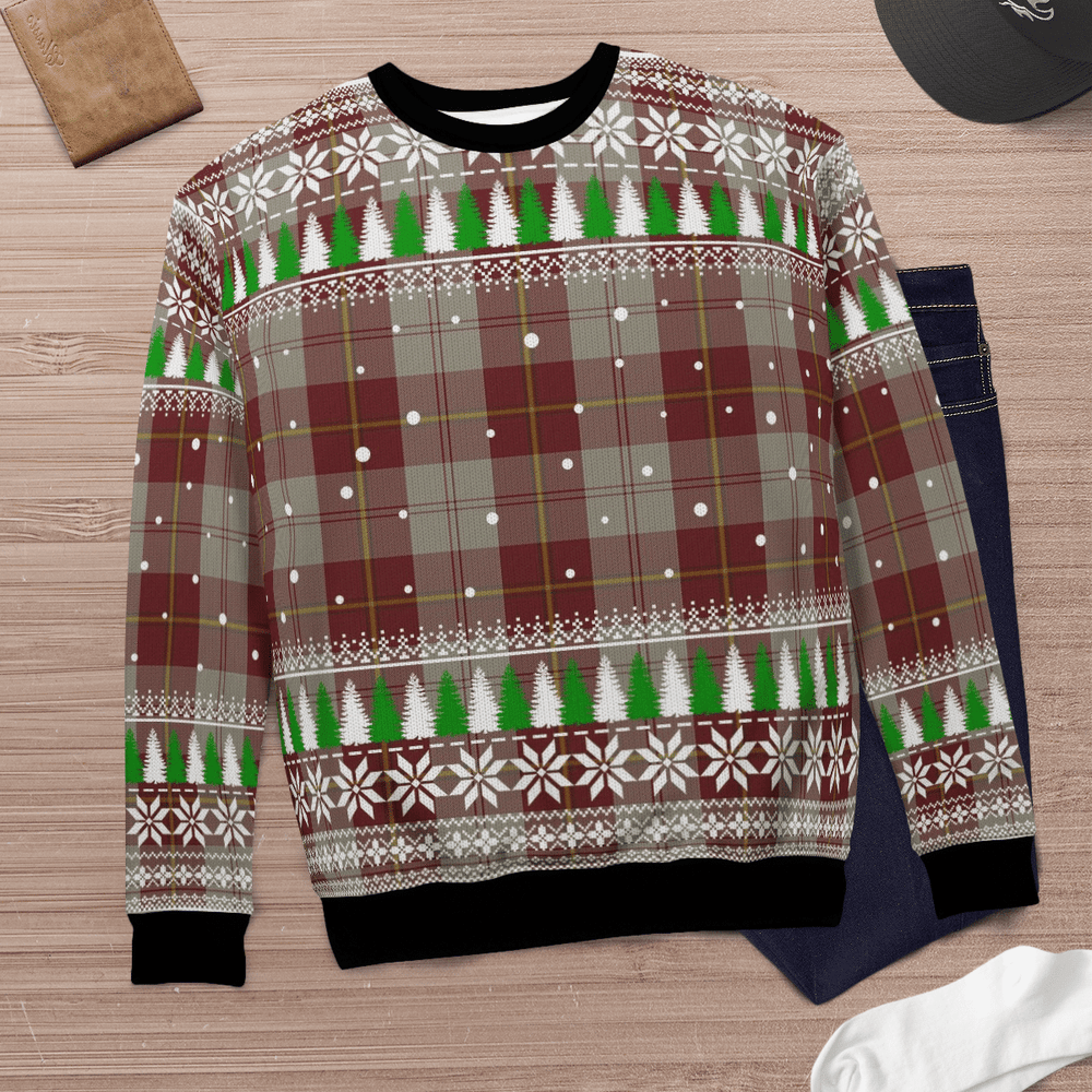 Clan Cunningham Burgundy Dancers Tartan Christmas Ugly Sweater UE24 Cunningham Burgundy Dancers Tartan Tartan Ugly Sweater