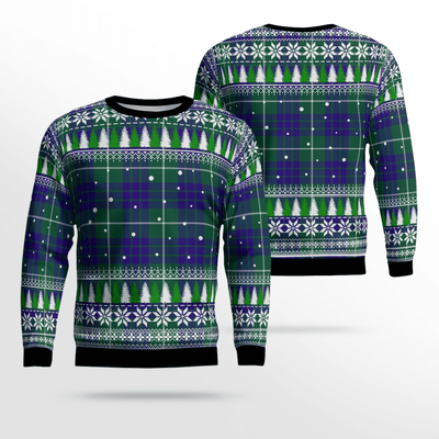 Clan Hamilton Hunting Modern Tartan Christmas Ugly Sweater PI41