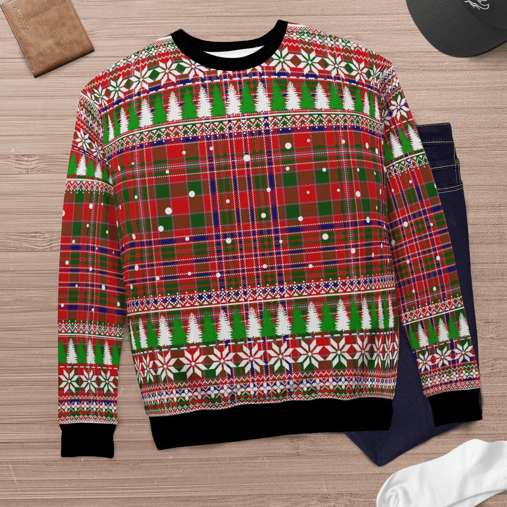 Clan MacAlister Modern Tartan Christmas Ugly Sweater ND51 MacAlister Modern Tartan Tartan Ugly Sweater