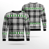 Clan MacFarlane Black & White Ancient Tartan Christmas Ugly Sweater MX13 MacFarlane Black & White Ancient Tartan Tartan Ugly Sweater