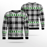 Clan MacFarlane Black & White Tartan Christmas Ugly Sweater UZ39 MacFarlane Black & White Tartan Tartan Ugly Sweater