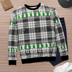 Clan MacFarlane Black & White Ancient Tartan Christmas Ugly Sweater MX13 MacFarlane Black & White Ancient Tartan Tartan Ugly Sweater