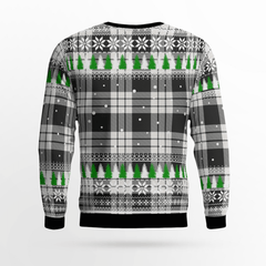 Clan MacFarlane Black & White Ancient Tartan Christmas Ugly Sweater MX13 MacFarlane Black & White Ancient Tartan Tartan Ugly Sweater