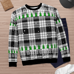 Clan MacFarlane Black & White Tartan Christmas Ugly Sweater UZ39 MacFarlane Black & White Tartan Tartan Ugly Sweater