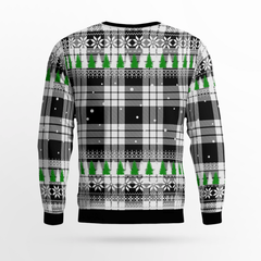 Clan MacFarlane Black & White Tartan Christmas Ugly Sweater UZ39 MacFarlane Black & White Tartan Tartan Ugly Sweater