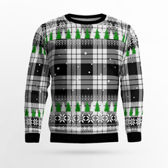 Clan MacFarlane Black & White Tartan Christmas Ugly Sweater UZ39 MacFarlane Black & White Tartan Tartan Ugly Sweater
