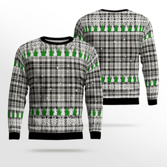 Clan Scott Black & White Ancient Tartan Christmas Ugly Sweater ME48 Scott Black & White Ancient Tartan Tartan Ugly Sweater