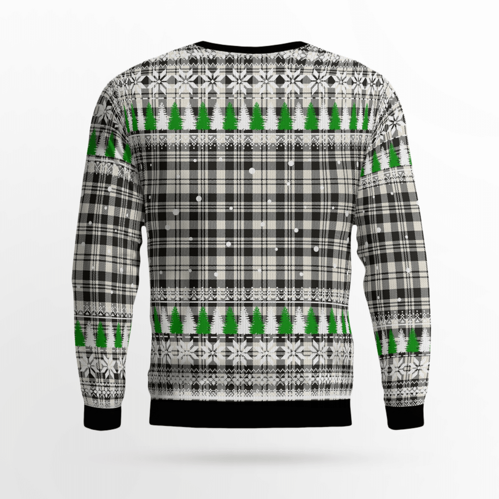 Clan Scott Black & White Ancient Tartan Christmas Ugly Sweater ME48 Scott Black & White Ancient Tartan Tartan Ugly Sweater