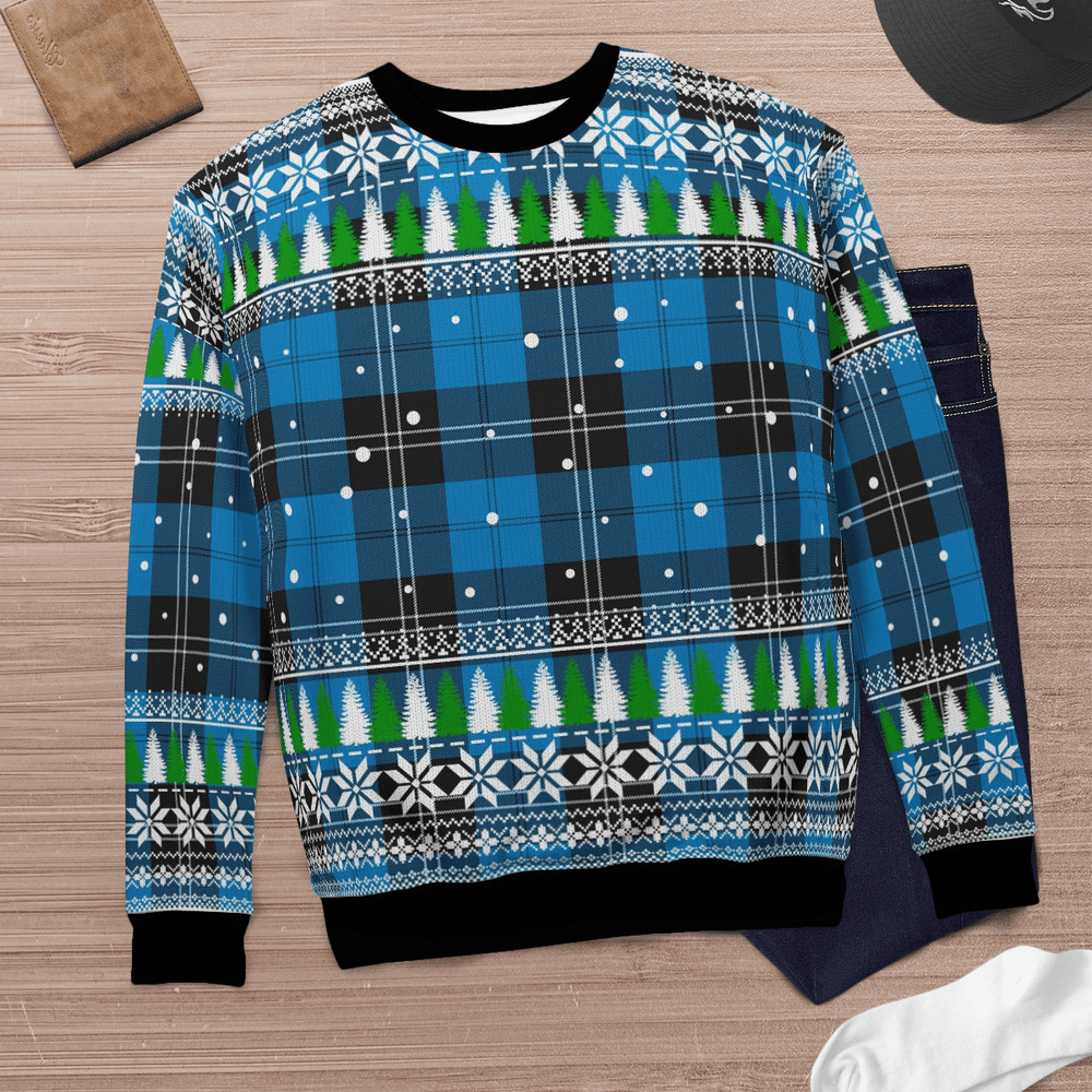 Clan Ramsay Blue Ancient Tartan Christmas Ugly Sweater KP14 Ramsay Blue Ancient Tartan Tartan Ugly Sweater