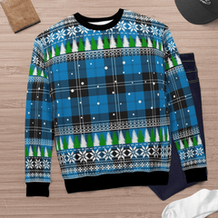 Clan Ramsay Blue Ancient Tartan Christmas Ugly Sweater KP14 Ramsay Blue Ancient Tartan Tartan Ugly Sweater
