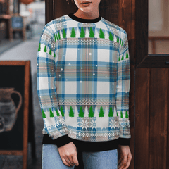 Clan Stewart Muted Blue Tartan Christmas Ugly Sweater AC75 Stewart Muted Blue Tartan Tartan Ugly Sweater