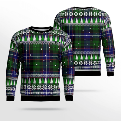Clan Russell Modern Tartan Christmas Ugly Sweater PU54