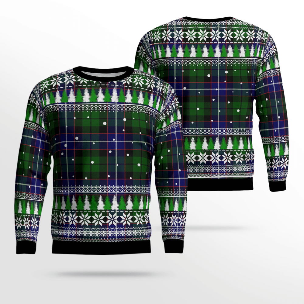 Clan Russell Modern Tartan Christmas Ugly Sweater PU54 Russell Modern Tartan Tartan Ugly Sweater
