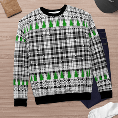 Clan Scott Black & White Modern Tartan Christmas Ugly Sweater OM41 Scott Black & White Modern Tartan Tartan Ugly Sweater