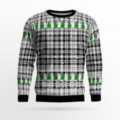 Clan Scott Black & White Modern Tartan Christmas Ugly Sweater OM41 Scott Black & White Modern Tartan Tartan Ugly Sweater