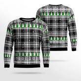 Clan Menzies Black & White Modern Tartan Christmas Ugly Sweater PN26 Menzies Black & White Modern Tartan Tartan Ugly Sweater