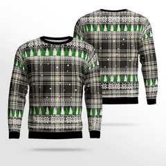 Clan Menzies Black & White Ancient Tartan Christmas Ugly Sweater DH18 Menzies Black & White Ancient Tartan Tartan Ugly Sweater