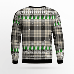 Clan Menzies Black & White Ancient Tartan Christmas Ugly Sweater DH18 Menzies Black & White Ancient Tartan Tartan Ugly Sweater