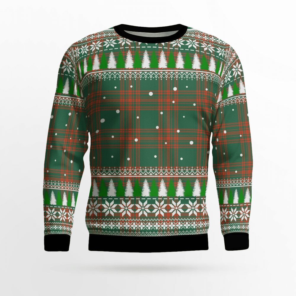 Clan Menzies Green Ancient Tartan Christmas Ugly Sweater FO48 Menzies Green Ancient Tartan Tartan Ugly Sweater