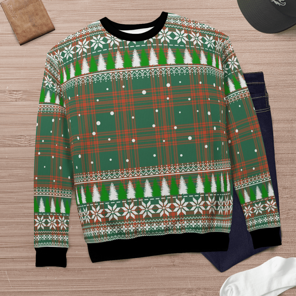 Clan Menzies Green Ancient Tartan Christmas Ugly Sweater FO48 Menzies Green Ancient Tartan Tartan Ugly Sweater