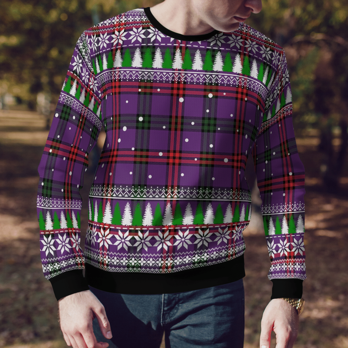 Clan Montgomery Modern Tartan Christmas Ugly Sweater VW64 Montgomery Modern Tartan Tartan Ugly Sweater