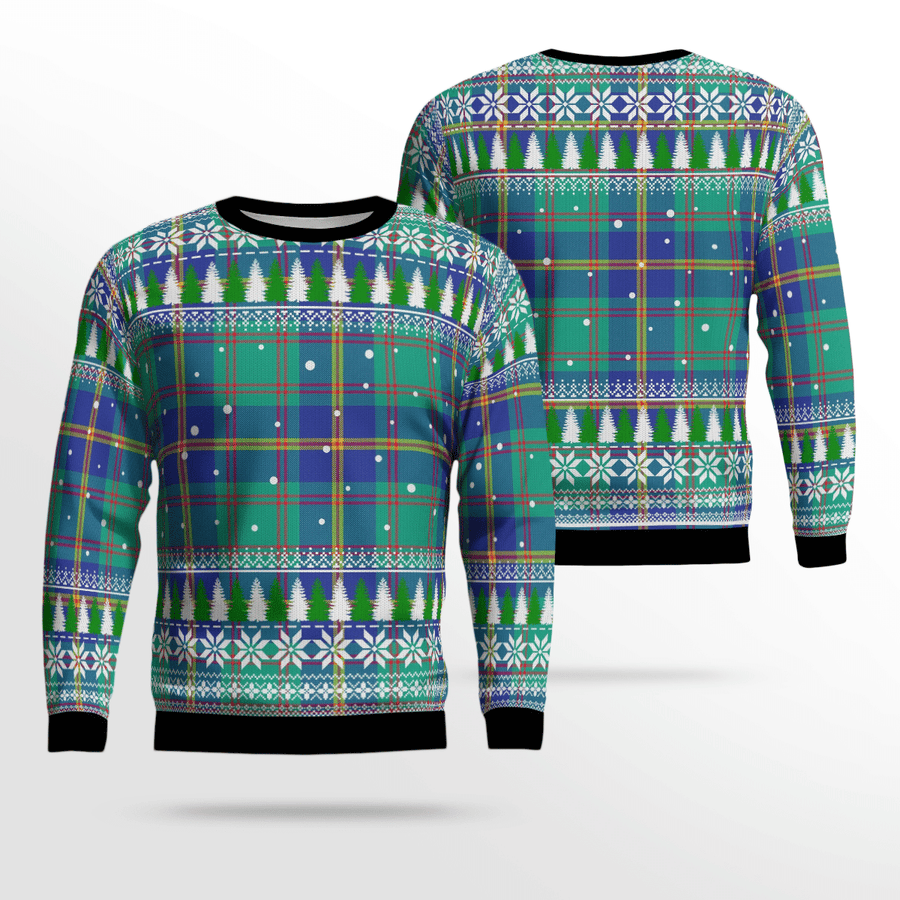 Clan US Marine Tartan Christmas Ugly Sweater HA32 US Marine Tartan Tartan Ugly Sweater
