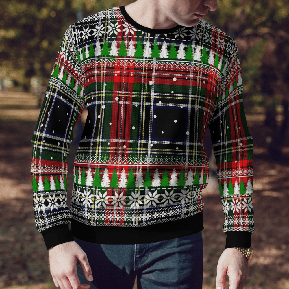 Clan Stewart Black Tartan Christmas Ugly Sweater HO68 Stewart Black Tartan Tartan Ugly Sweater