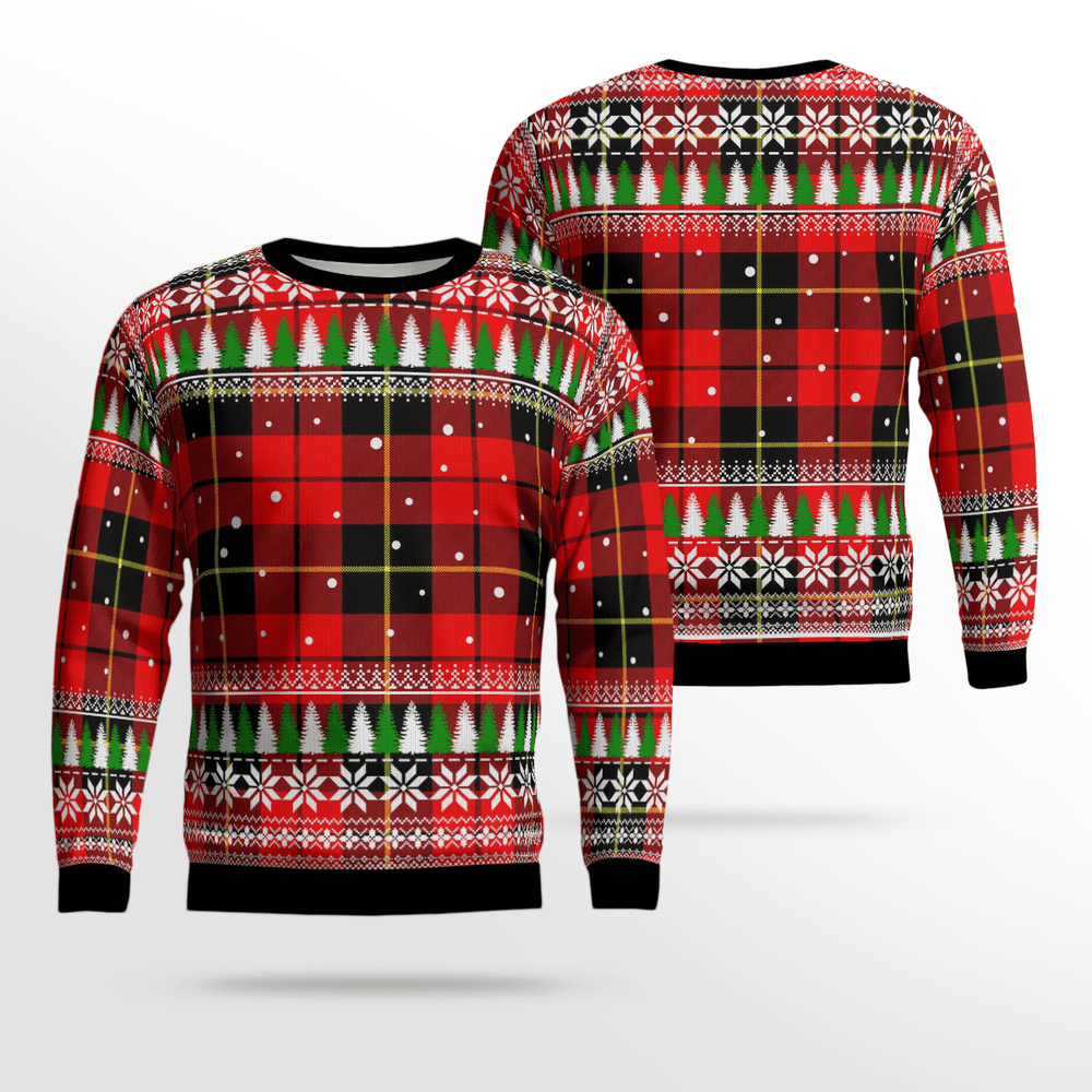 Clan Wallace Hunting Red Tartan Christmas Ugly Sweater XM83 Wallace Hunting Red Tartan Tartan Ugly Sweater
